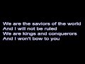 Skillet: Saviors of the World (Lyrics)