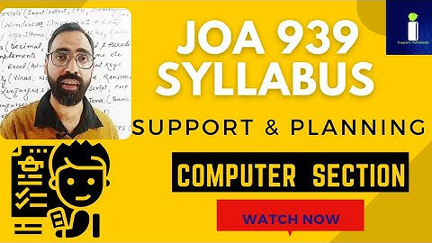 JOA 939 Syllabus 2022 , Strategy & Planning | Exam Pattern joa, Computer Section JOA