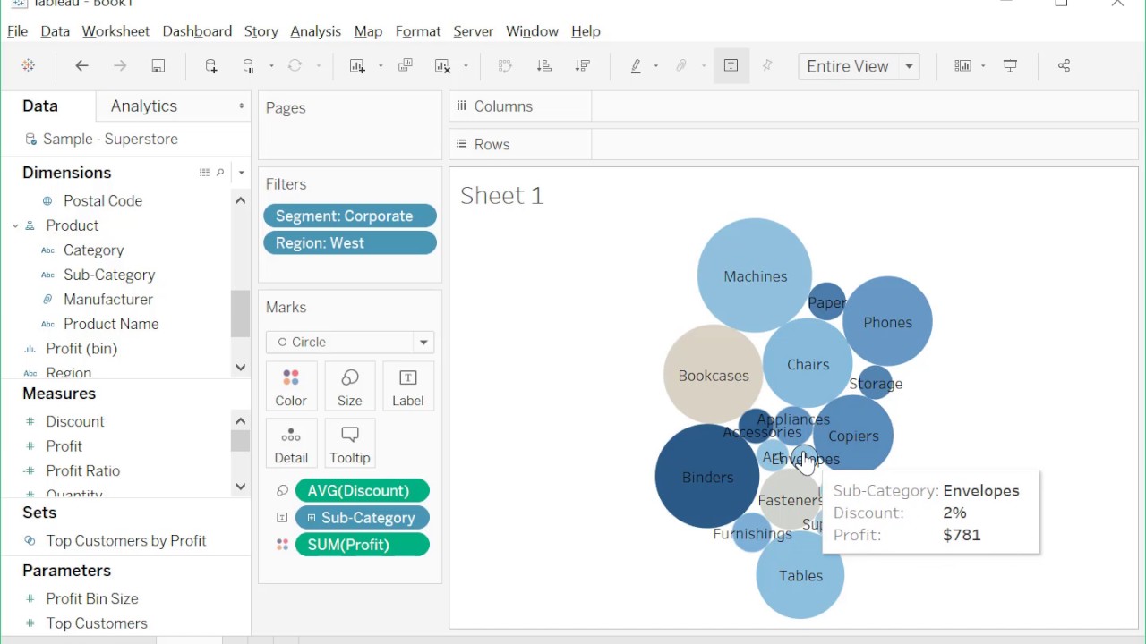 Tableau Bubble Chart Overlap