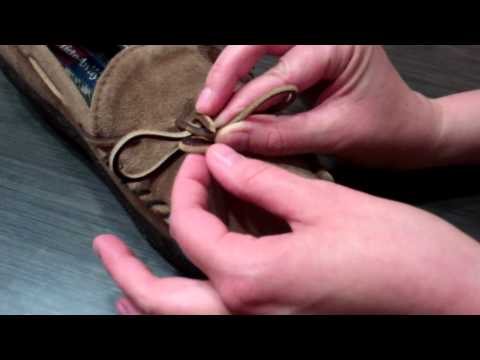 How to tie a rawhide slipper lace