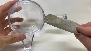 割れない透明急須　外した網の取り付け方