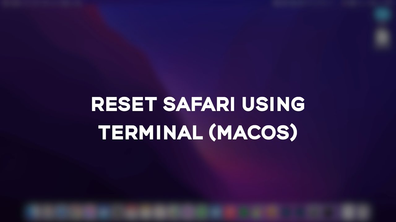 reset safari using terminal