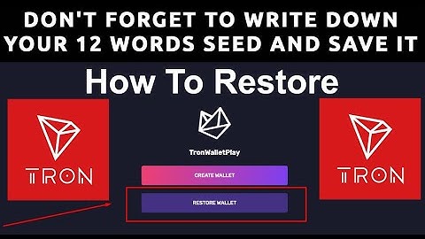 How to reset or restore your TronWallet | Tron Wallet Account Recovery
