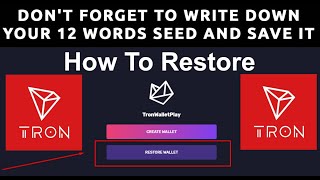 How to reset or restore your TronWallet | Tron Wallet Account Recovery screenshot 5