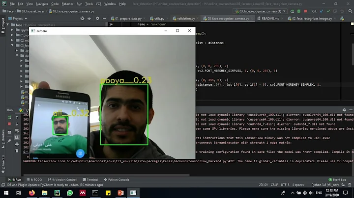 Face detection and recognition using FaceNet, MTCNN and keras