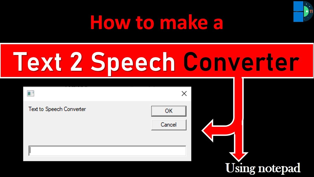 how to make a text to speech program in notepad