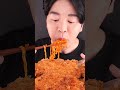 Mukbang ASMR #Shorts :) Pork Cutlet &amp; Carbo Fire Noodles Eating 치즈 돈까스 까르보 불닭볶음면 먹방!