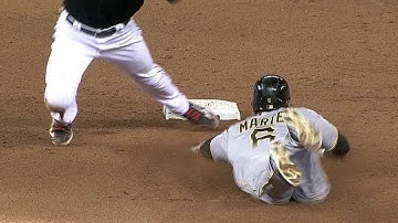 PIT@MIA: Marte swipes second for 30th steal of season