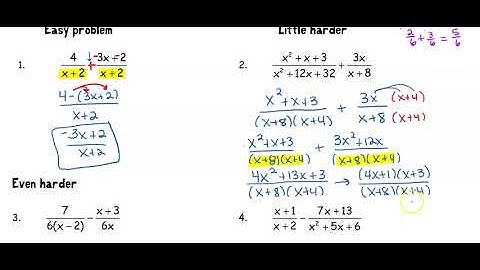 Add, Subtract, Complex Fractions with Rational Expressions