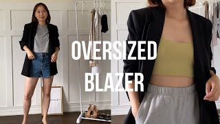 How to Style Casual Summer Outfits With a Black Oversized Blazer| Lookbook | Aritzia Zara Oak & Fort