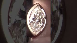 Bright Cut Bezel on Marquise Diamond #jewelry #processvideo #diamond #gold #diamondring