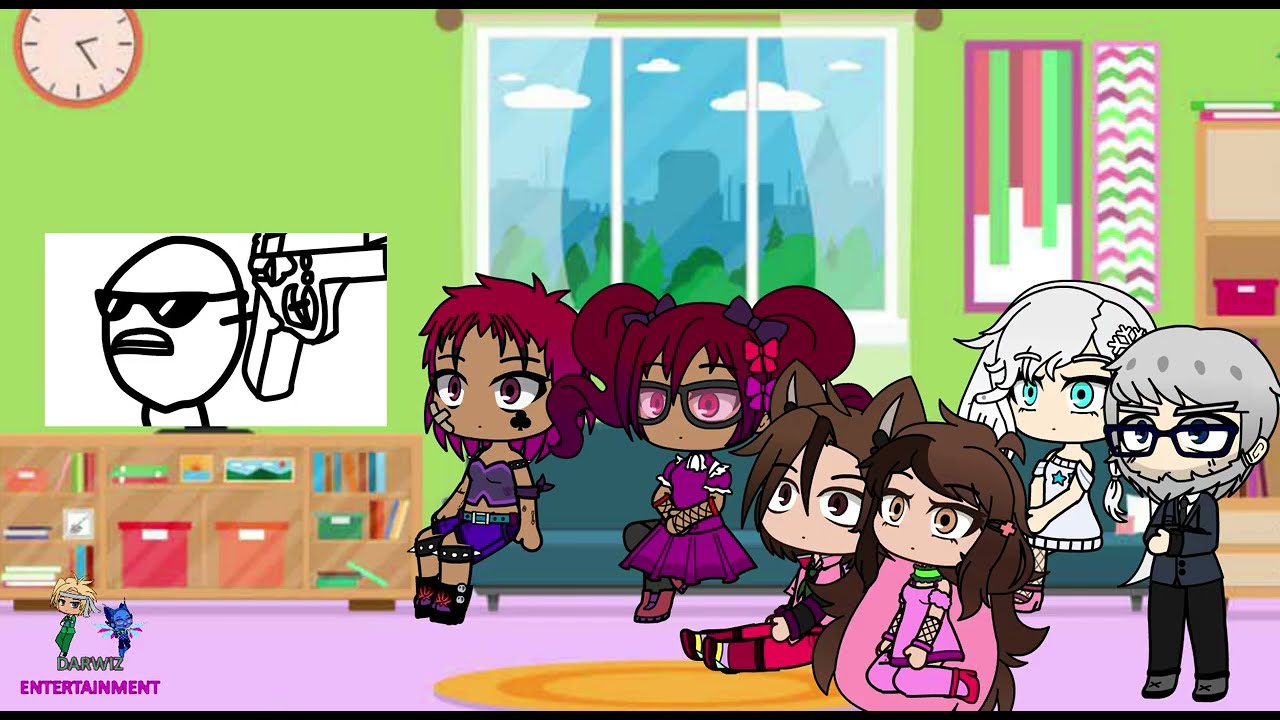 Реакция Джарвиса и компании на asdfmovie 1-5 (Gacha Club)