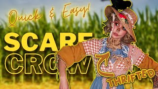 QUICK &amp; EASY LAST MINUTE HALLOWEEN COSTUME! Thrifted Cute Scarecrow Halloween Costume