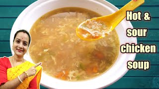Hot & sour chicken soup recipe | Hot and sour soup | chicken soup |  chicken soup recipe in bengali screenshot 1