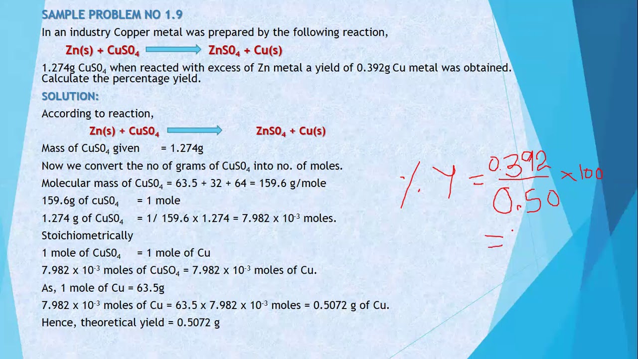 Actual Yield Theoretical Yield age Yield YouTube