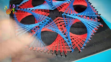 DIY - STRING ART TIME LAPSE/TRANH CHỈ ĐINH | HOA VĂN ĐẶC SẮC