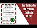 How To Make And Sell Printable Certificates On Etsy