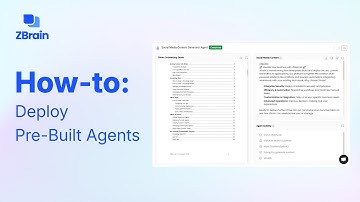 Zbrain Tutorial: How to Deploy Pre-Built Agents
