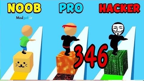 NOOB vs PRO vs HACKER in Cube Surfer ❤️ All Levels Gameplay