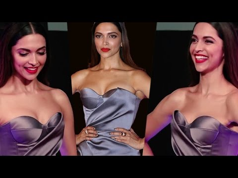 Deepika Padukone Flaunts Her Hot Cleavage And Legs At Lux Golden Awards