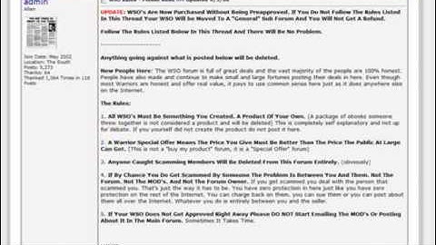 How To Post A WSO In  The Warrior Forum