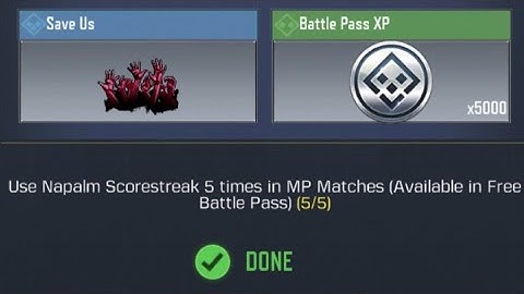 Call Of Duty Mobile Use Napalm Scorestreak 5 Times in MP Maches Task Complete