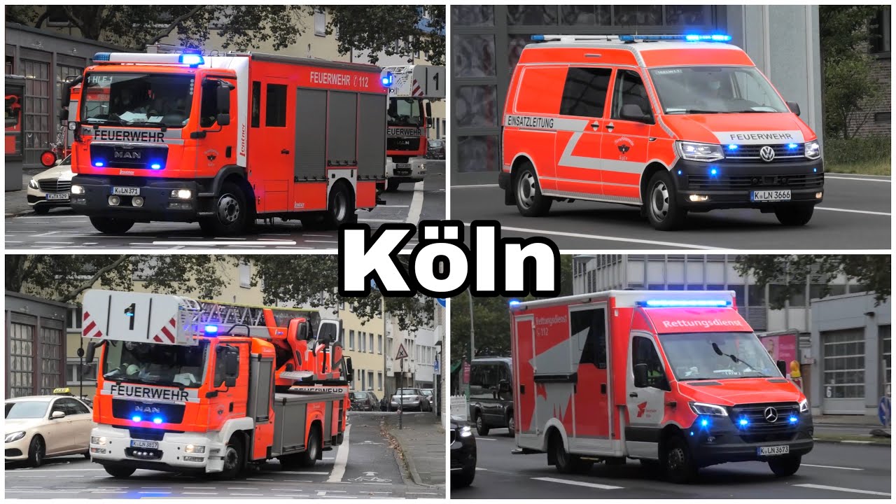 [Köln] Einsatzfahrten Feuerwehr und Rettungsdienst der Wachen 1 & 10 in Köln - XL Zusammenschnitt