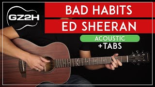 Video thumbnail of "Bad Habits Acoustic Guitar Tutorial Ed Sheeran Guitar Lesson |Fingerpicking|"