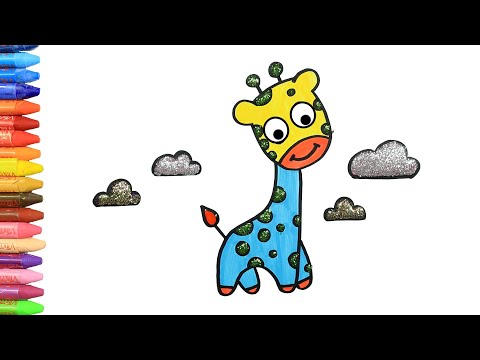 Как нарисовать жирафа с MiMi 😺 | Раскраски детей HD | Рисование и окраска 🎨