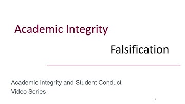 Academic Integrity - Falsification