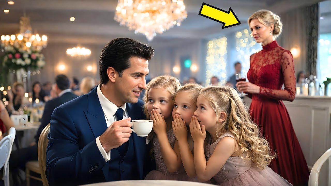 “FINJA QUE VOCÊ É NOSSO PAI” — SUSSURRARAM AS TRIGÊMEAS AO MILIONÁRIO… E O RESTAURANTE PAROU