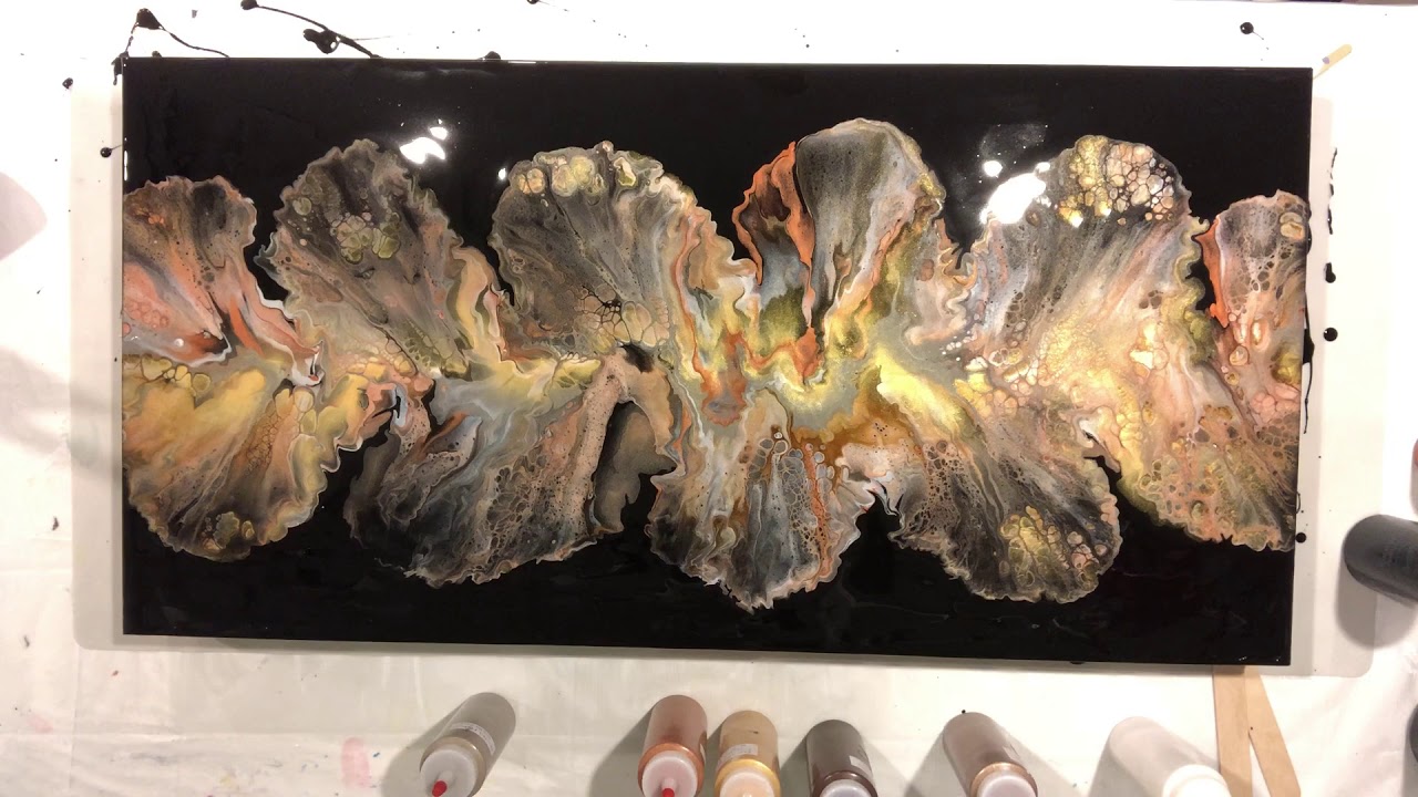 VR#40 - Dutch Pour - Pouring - Fluid Art - Metallics with Black Base ...