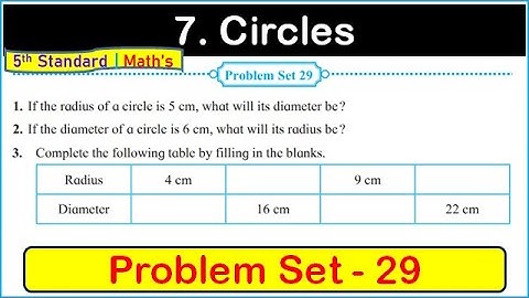 problem set 29 class 5 math | chapter 7 circles class 5 maths problem set 29 | Maharashtra Board