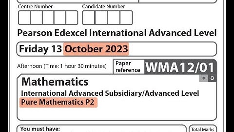 Edexcel IAL Maths - P2 - October 2023