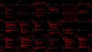 Abstract modern virtual computer script on black background, seamless loop. Animation. Work of