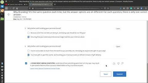 Introduction to Personal Branding week 1 quiz