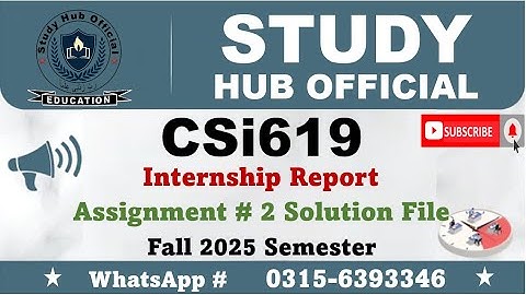 CSI619 Assignment 2 solution fall 2025 csi 619 internship #csi619 #csi #619 #internhsip