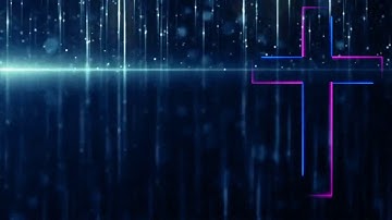 4K Neon cross with lightning neon effects | vfx footage