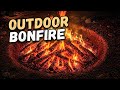 Cozy Outdoor Bonfire at Night 🔥 Relaxing Crackling Fire Sounds for Sleep 1 Hour