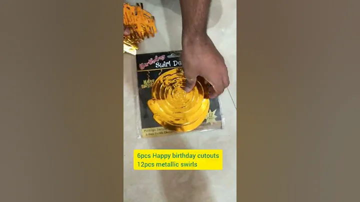 SHANAYA Happy Birthday Hanging Swirls For Birthday Decorations (METALLIC GOLD)