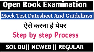 DU-SOL MOCK TEST guidelines STEP BY STEP process