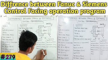 Difference between Fanuc & Siemens control cnc programming || Facing program Fanuc and siemens ||