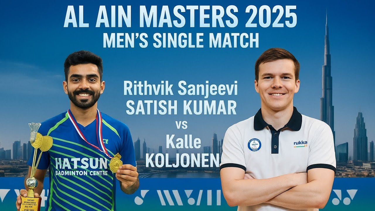Master Rithvik 1 Set Rithvik Sanjeevi SATISH KUMAR vs Kalle KOLJONEN Al Ain Masters ...