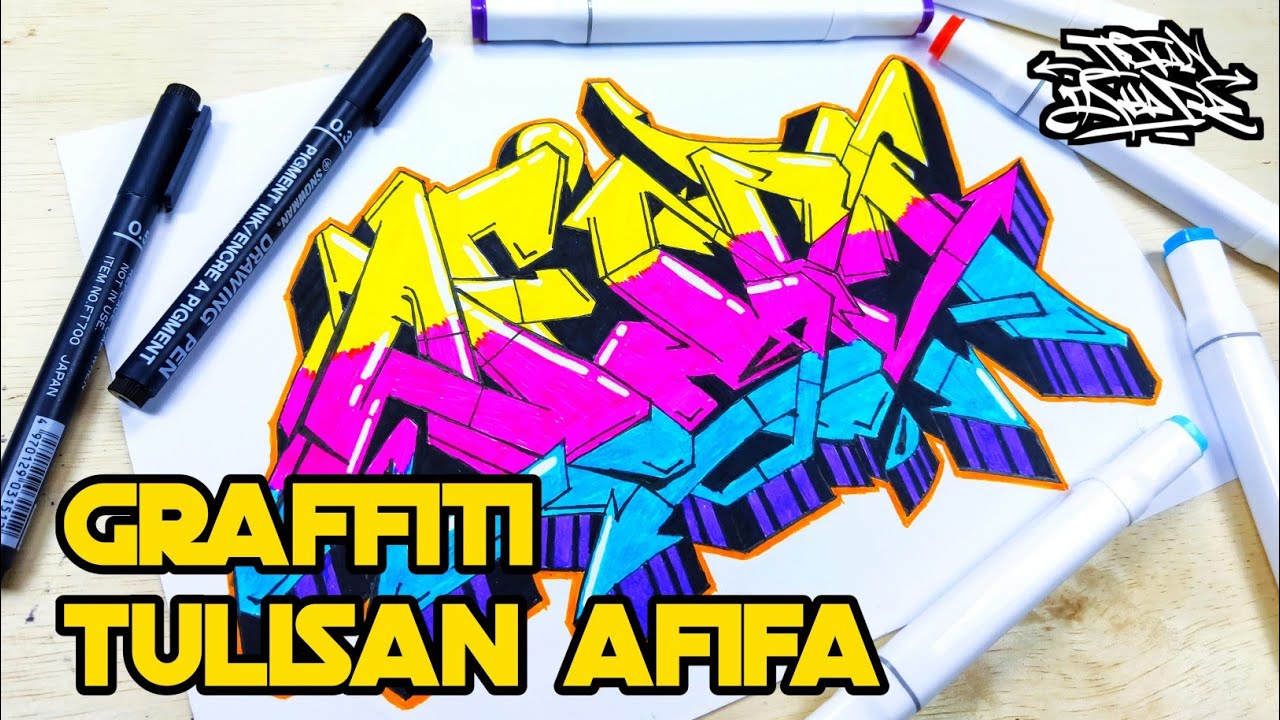 Graffiti di kertas nama AFIFA - YouTube