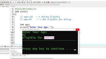 C Program to Check a Person is Eligible for Vote or Not | Learn Coding