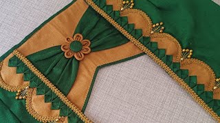 Simple and easy blouse back neck design || cutting and stitching back neck blouse design || blouse