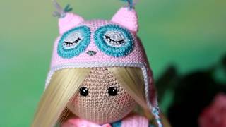 Doll in Owl hat from MollisToys Amigurumi Crochet doll pattern Etsy haul unboxing