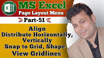 Excel Align l Distribute l Snap to grid l Shape l View Gridlines l in Hindi l Excel Tutorial Part 51