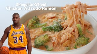 TikTok Viral Chicken Alfredo Ramen Recipe by Shaquille O&#39;Neal