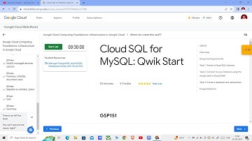 Cloud SQL for MySQL: Qwik Start